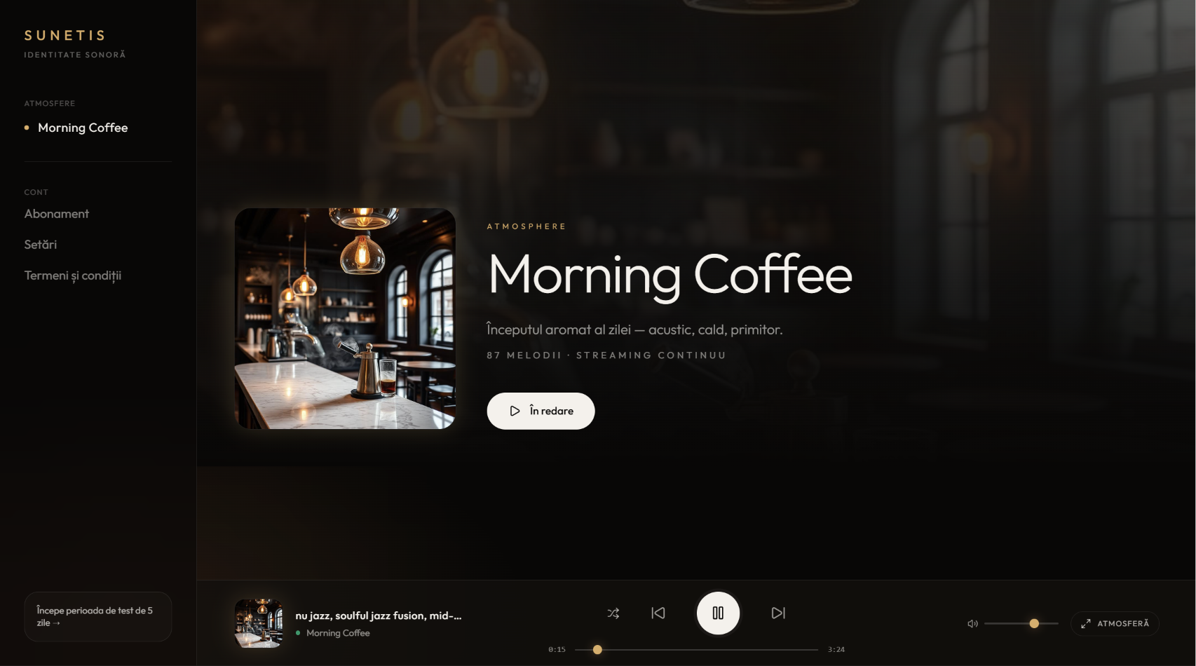 Platforma SUNETIS — atmosfera Morning Coffee